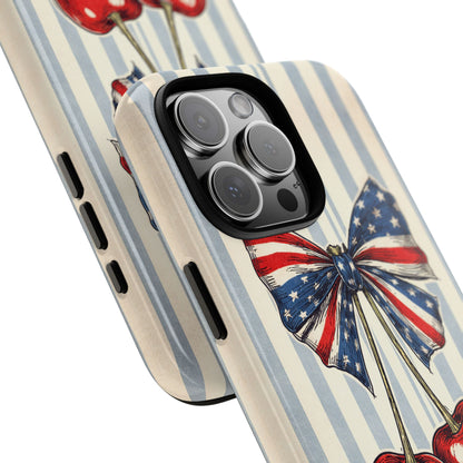Patriotic Cherry Phone Case Americana Coquette Aesthetic iPhone Samsung