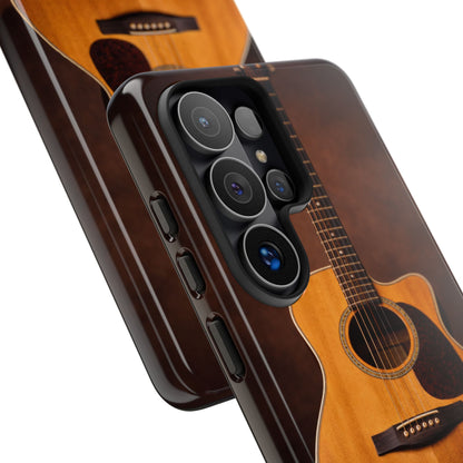 Acoustic Guitar Daisy Phone Case | Rustic Music Lover Tough Cover