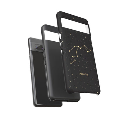 Aquarius Zodiac Constellation Phone Case – Luxe Gold Celestial Cover