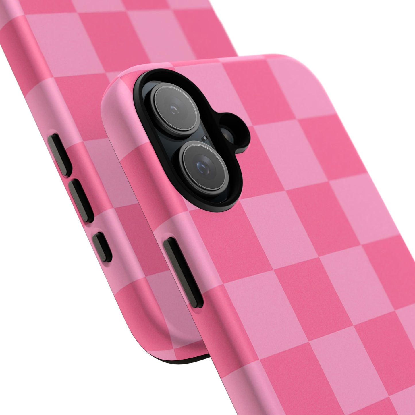 Pink Checkerboard Phone Case – Cute Aesthetic Tough Case for iPhone & Samsung