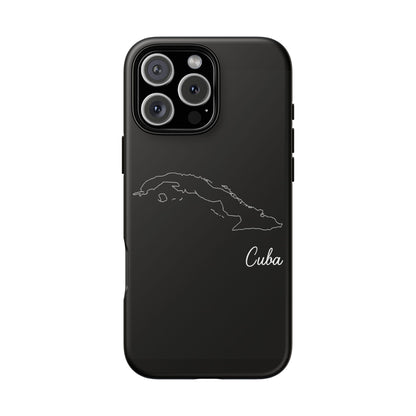 Cuba Outline Phone Case – Minimal Country Map Tough Case (iPhone, Samsung, Pixel)