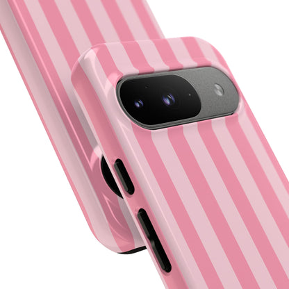 Pink Stripe Phone Case – Pastel Coquette Aesthetic Tough Protective Case