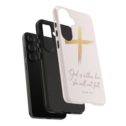 Psalm 46:5 God Is Within Her Christian Cross Phone Case Faith Gift