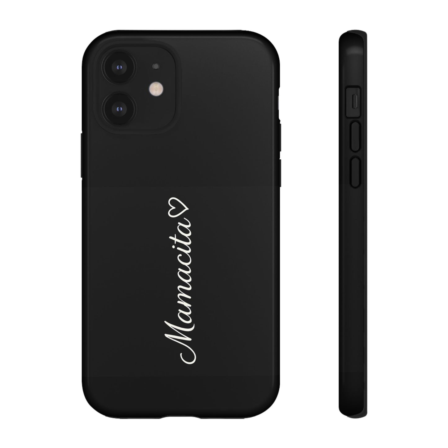 Mamacita Script Phone Case | Minimal Black Tough Case | Sleek Aesthetic Cover