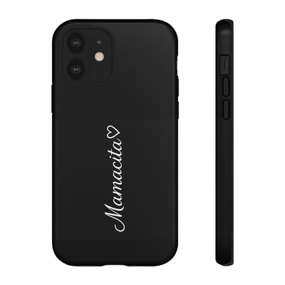Mamacita Script Phone Case | Minimal Black Tough Case | Sleek Aesthetic Cover