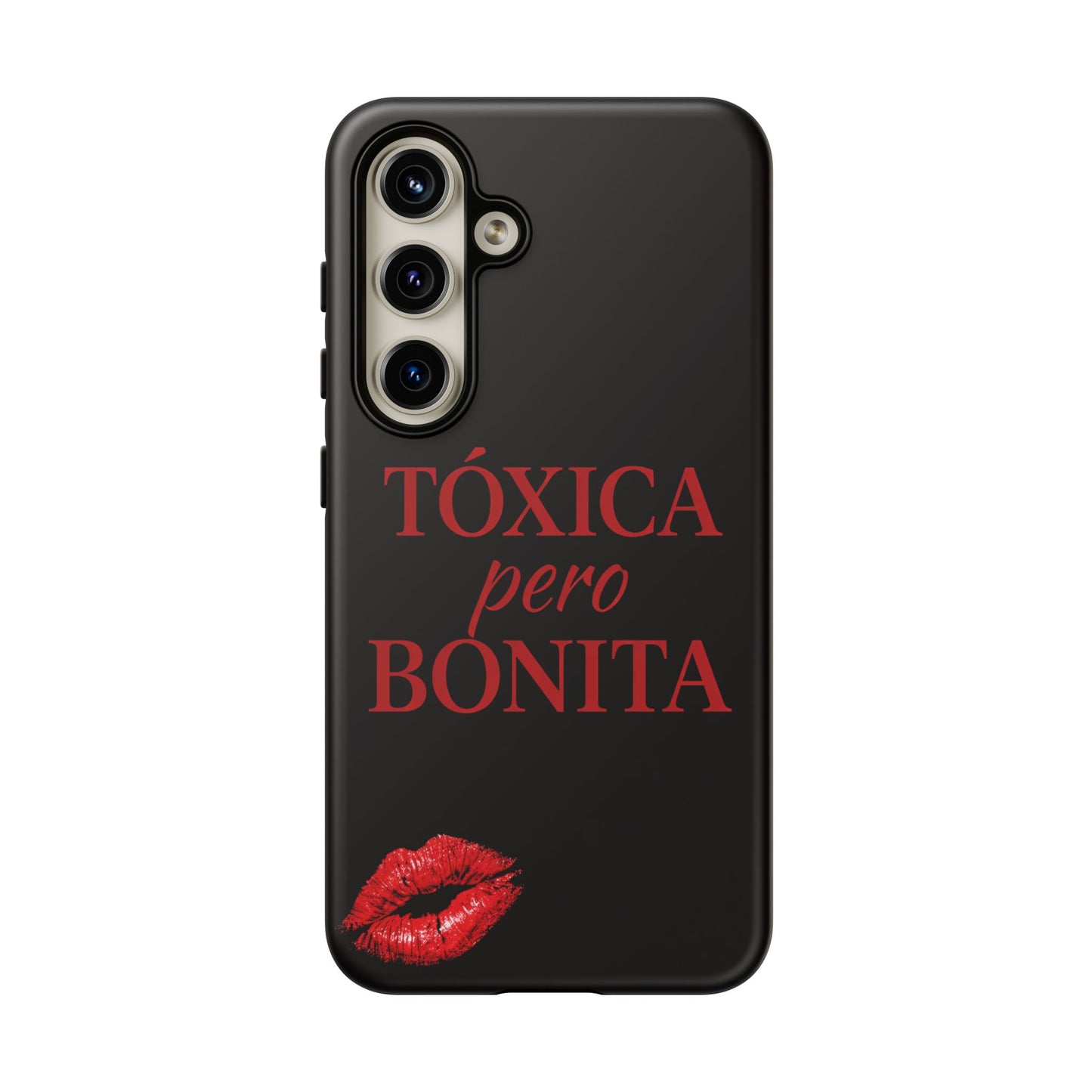 Toxica Pero Bonita Phone Case, Latina Quote Case, Red Lips Aesthetic, Spanish Saying Case, Trendy Tough Cover