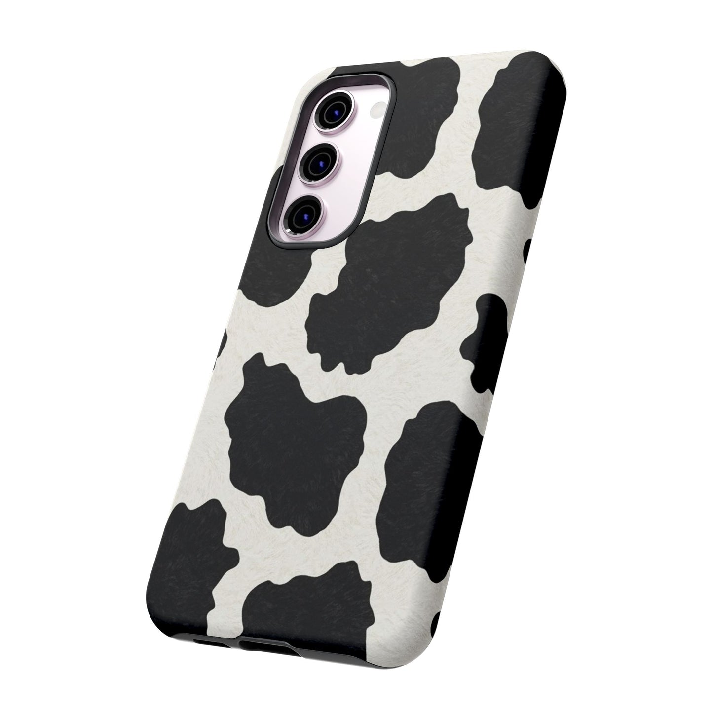 Black & White Cow Print Phone Case | Western Aesthetic iPhone & Samsung Tough Case