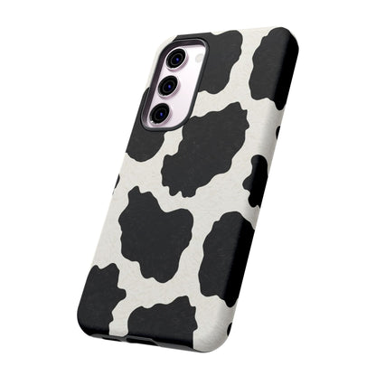 Black & White Cow Print Phone Case | Western Aesthetic iPhone & Samsung Tough Case