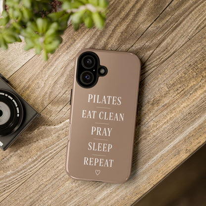 Pilates Phone Case | Eat Clean Pray Sleep Repeat Aesthetic | Wellness Girl Gift