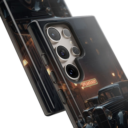 Vintage Classic Car Phone Case | Retro Noir Aesthetic | 1930s Street Scene Tough Case for iPhone & Samsung
