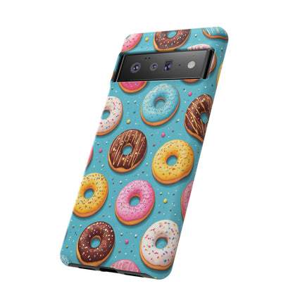 Cute Donut Pattern Phone Case – Colorful Sprinkles Dessert Design for Iphone, Samsung Galaxy and Pixel