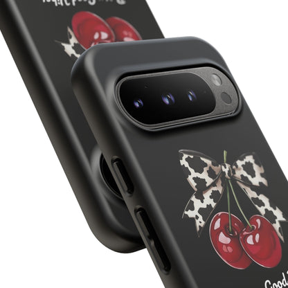 Cherry Cow Print Phone Case | Coquette Bow Aesthetic iPhone & Samsung Tough Case
