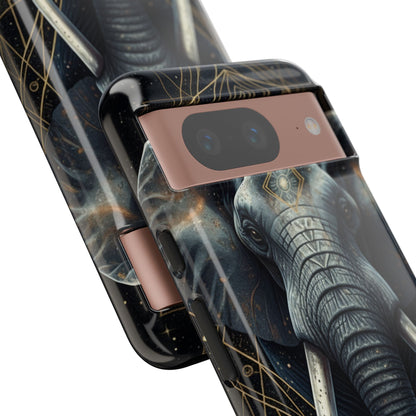 Elephant Mandala Phone Case | Minimal Gold Accent Tough Case