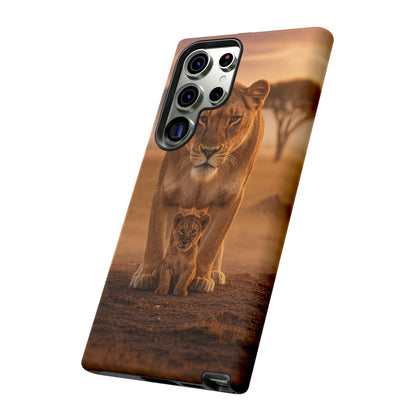 Lioness & Cub Phone Case | Safari Wildlife Tough Case for iPhone & Samsung