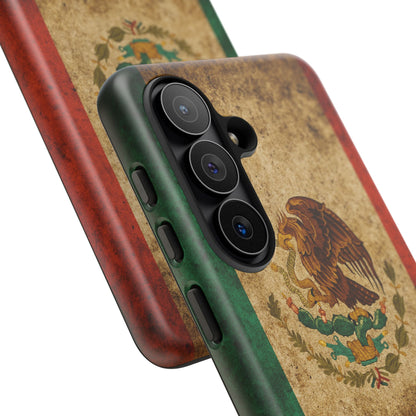 Vintage Mexico Flag Phone Case – Mexican Pride Grunge Flag Aesthetic Tough Case