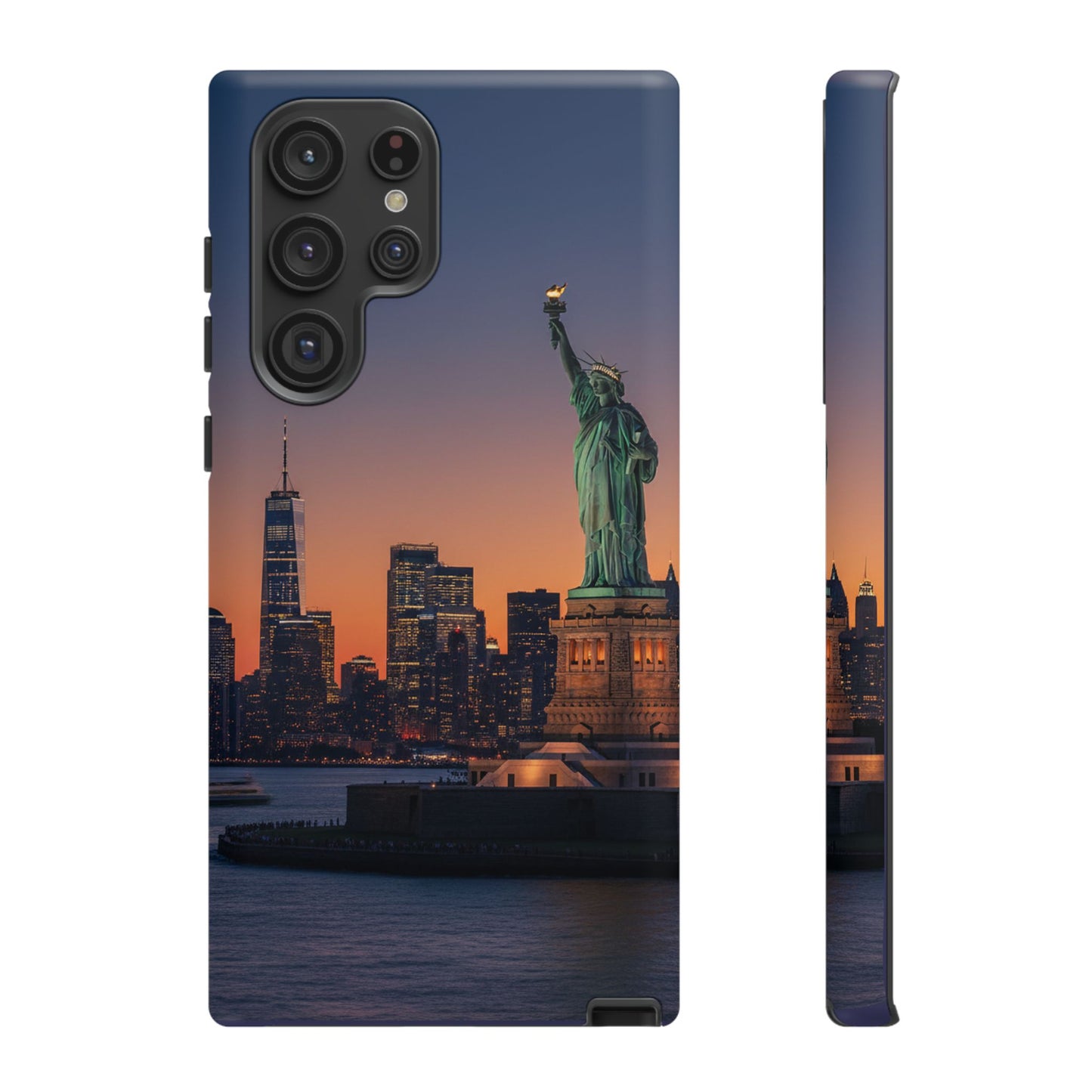Statue of Liberty Sunset Phone Case – New York City Skyline Travel Aesthetic Tough Case