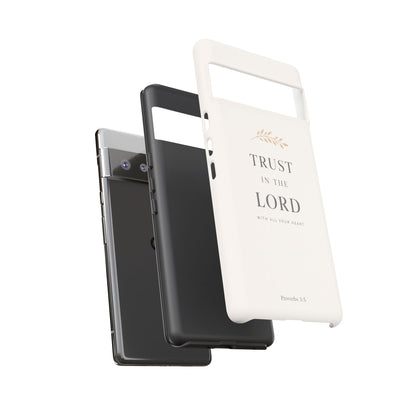 Proverbs 3:5 Christian Phone Case Trust in the Lord Minimalist Faith Cover