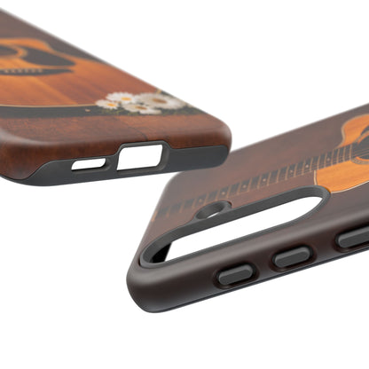 Acoustic Guitar Daisy Phone Case | Rustic Music Lover Tough Cover
