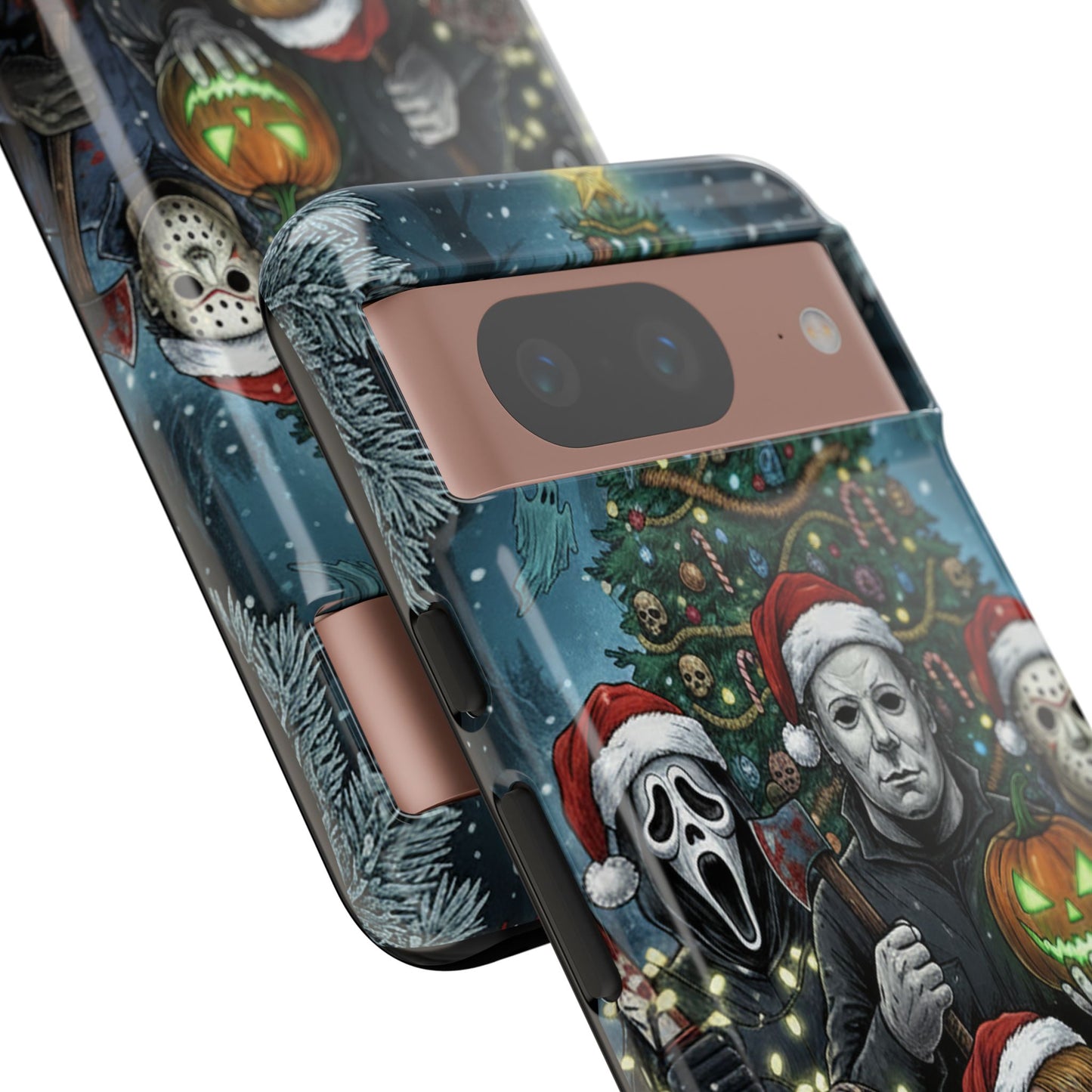 Christmas Horror Phone Case – Festive Slasher Collage Tough Case (iPhone, Samsung, Pixel)
