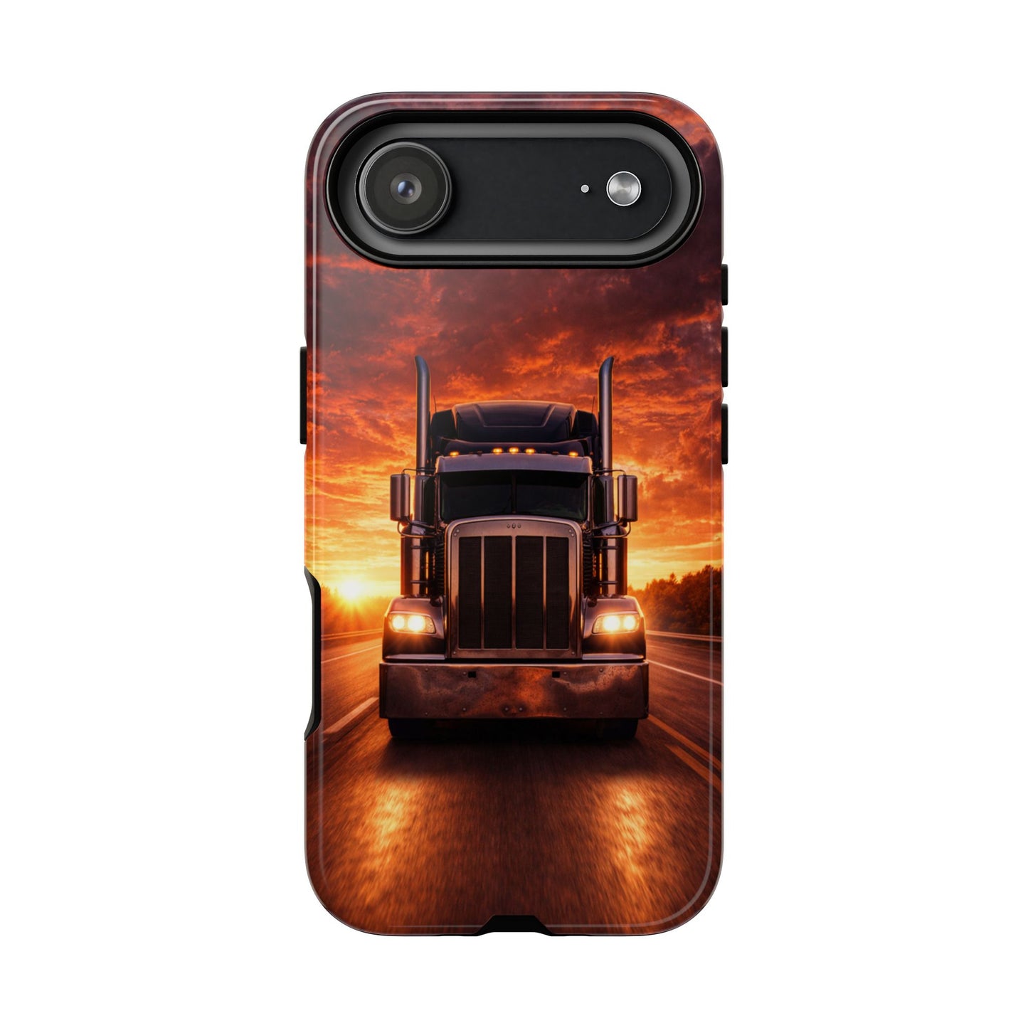 Big Rig Truck Phone Case Sunset Highway Semi Truck iPhone Samsung Cover