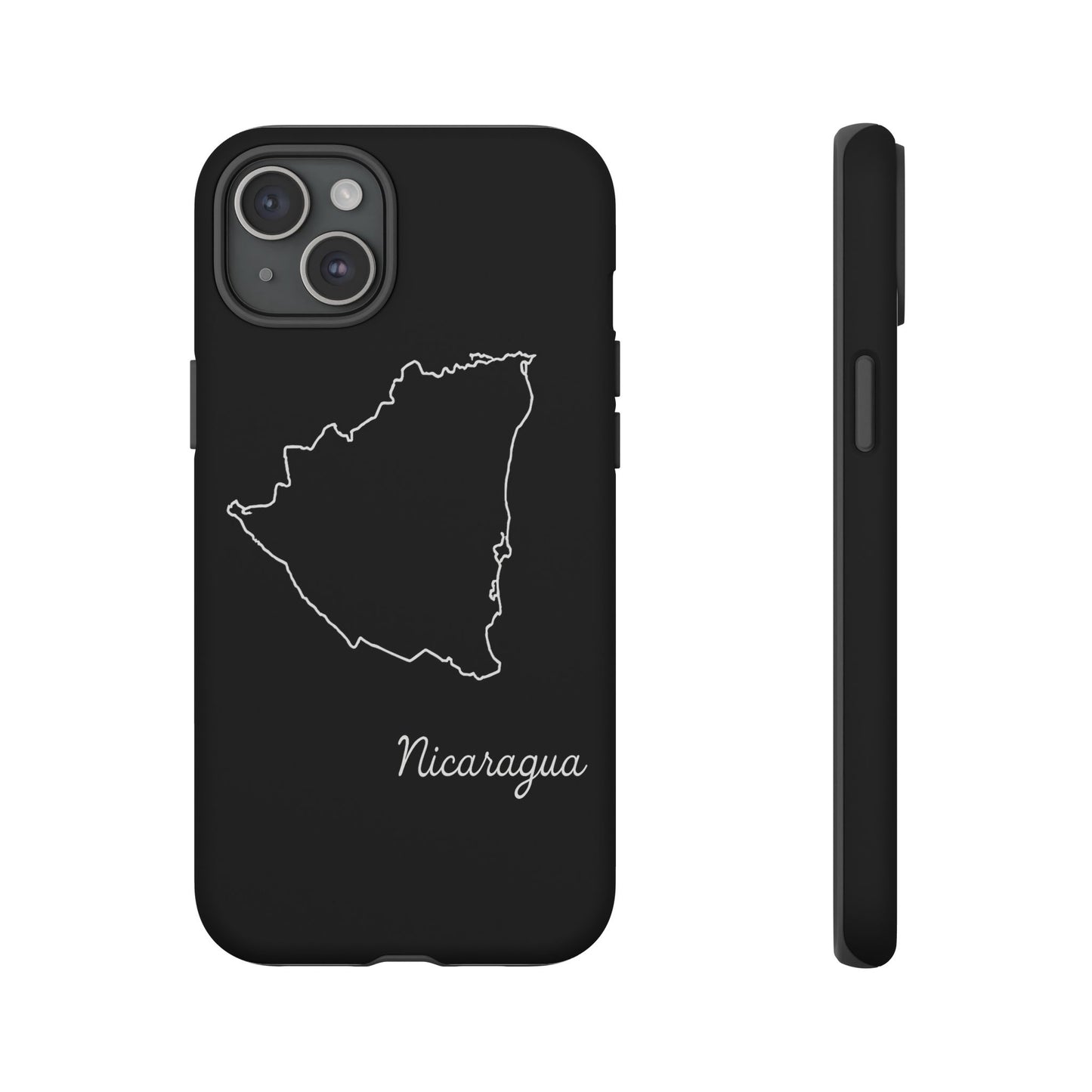 Nicaragua Outline Phone Case – Minimal Country Map Tough Case (iPhone, Samsung, Pixel)