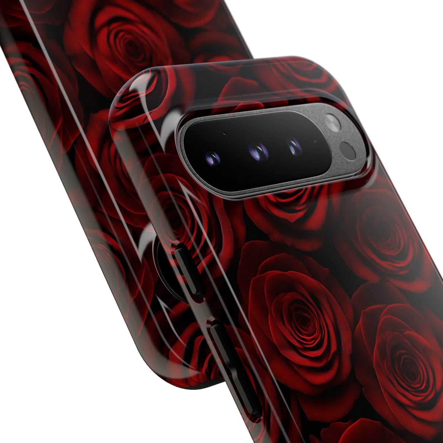 Dark Red Rose Phone Case – Gothic Floral Tough Case (iPhone, Samsung, Pixel)