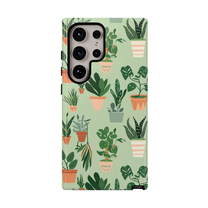 Plant Lover Phone Case | Cute Potted Plants Pattern | Botanical Aesthetic Tough Case