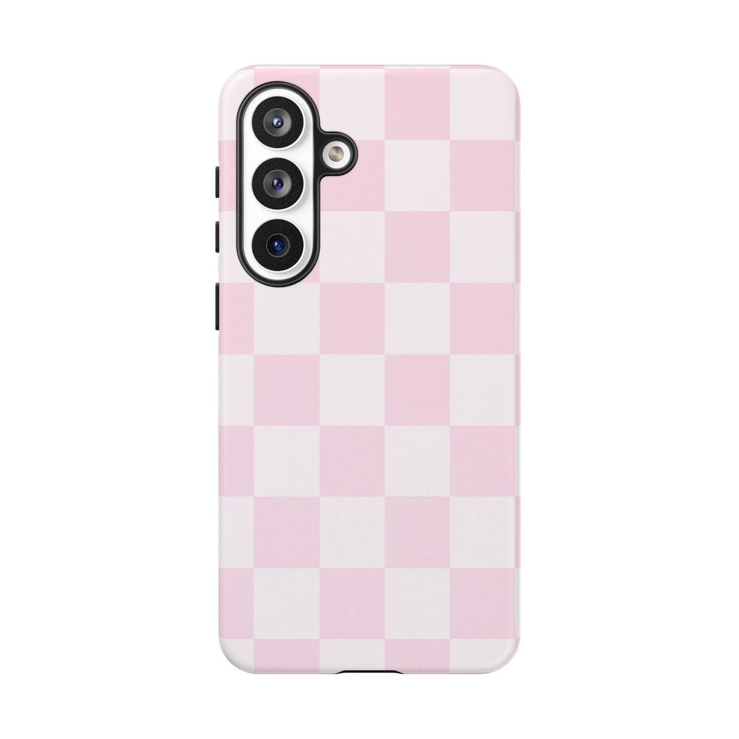 Light Pink Checkerboard Phone Case | Pastel Aesthetic Checkered iPhone & Samsung Tough Case