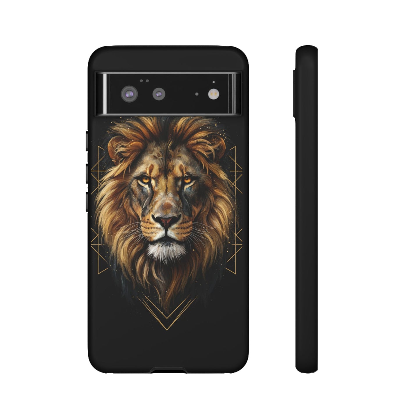 Majestic Lion Phone Case – Black Gold Luxury Lion Art Tough Protective Case