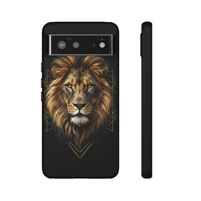 Majestic Lion Phone Case – Black Gold Luxury Lion Art Tough Protective Case