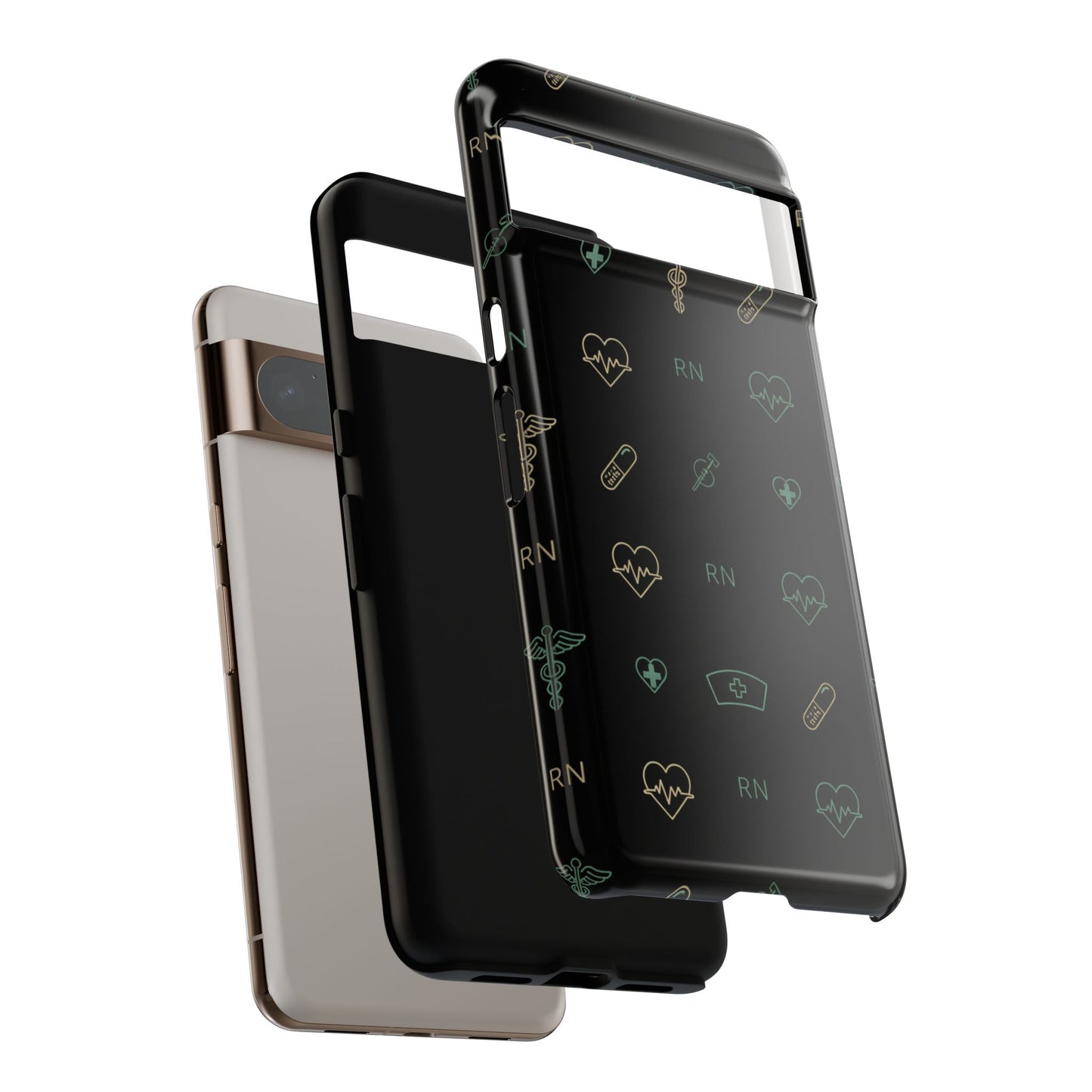 RN Nurse Phone Case – Minimal Medical Icon Pattern Healthcare Worker Tough Case