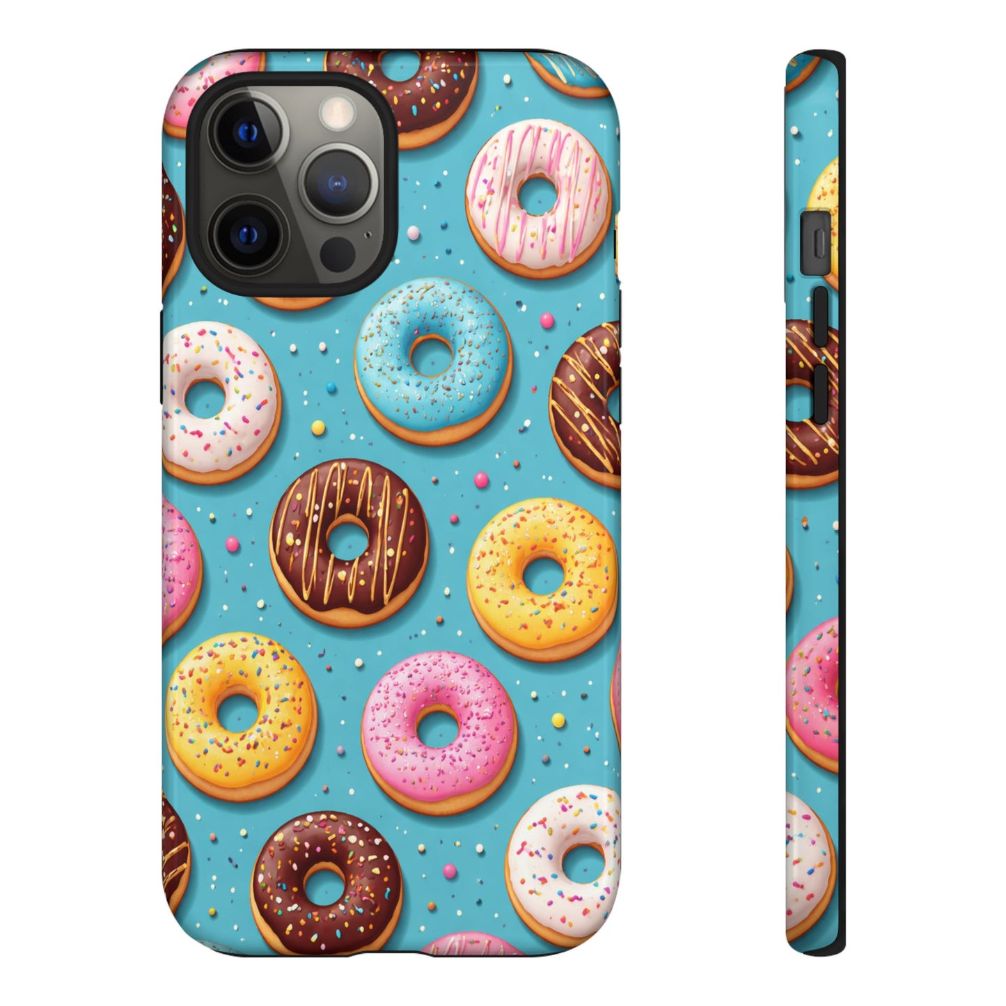 Cute Donut Pattern Phone Case – Colorful Sprinkles Dessert Design for Iphone, Samsung Galaxy and Pixel