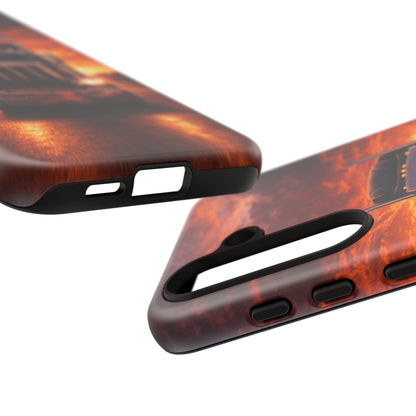 Big Rig Truck Phone Case Sunset Highway Semi Truck iPhone Samsung Cover