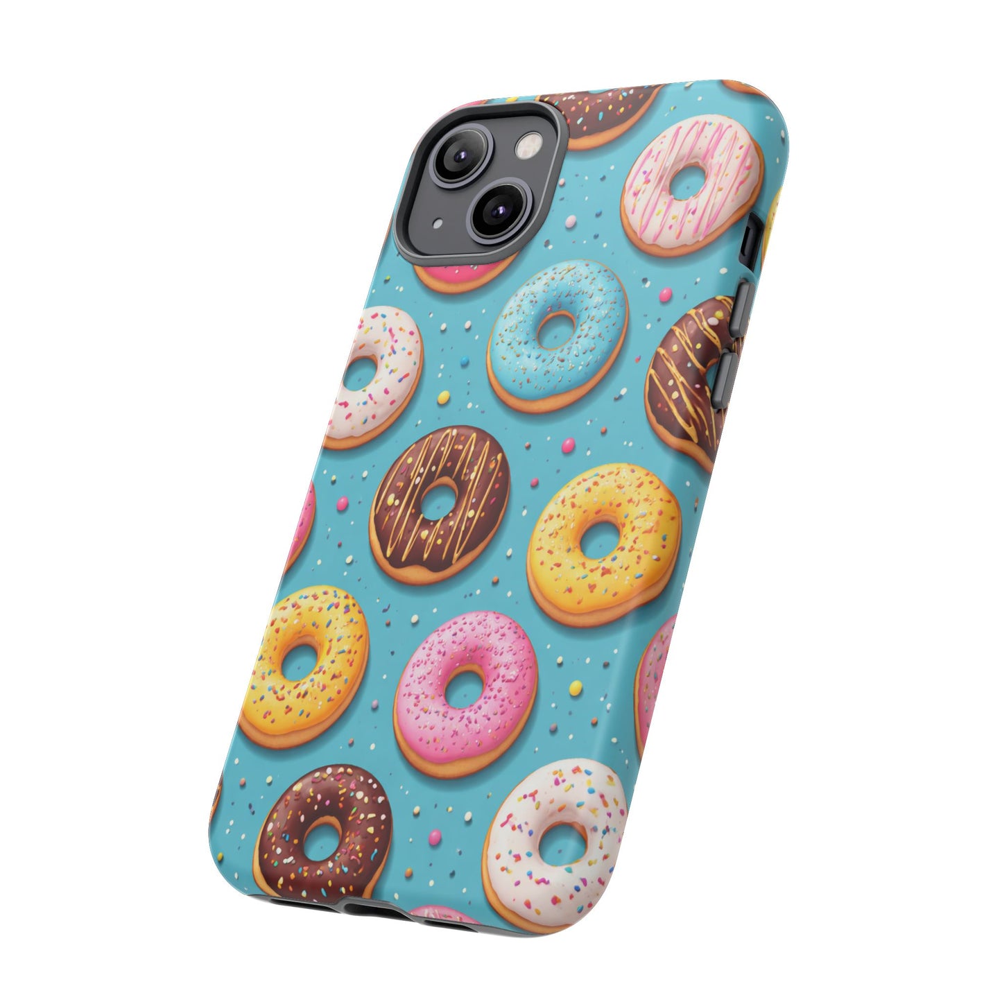 Cute Donut Pattern Phone Case – Colorful Sprinkles Dessert Design for Iphone, Samsung Galaxy and Pixel