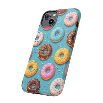 Cute Donut Pattern Phone Case – Colorful Sprinkles Dessert Design for Iphone, Samsung Galaxy and Pixel