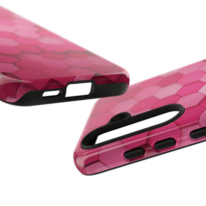 Hot Pink Hexagon Phone Case | Honeycomb Geometric Aesthetic | Cute Pink iPhone & Samsung Tough Protective Case