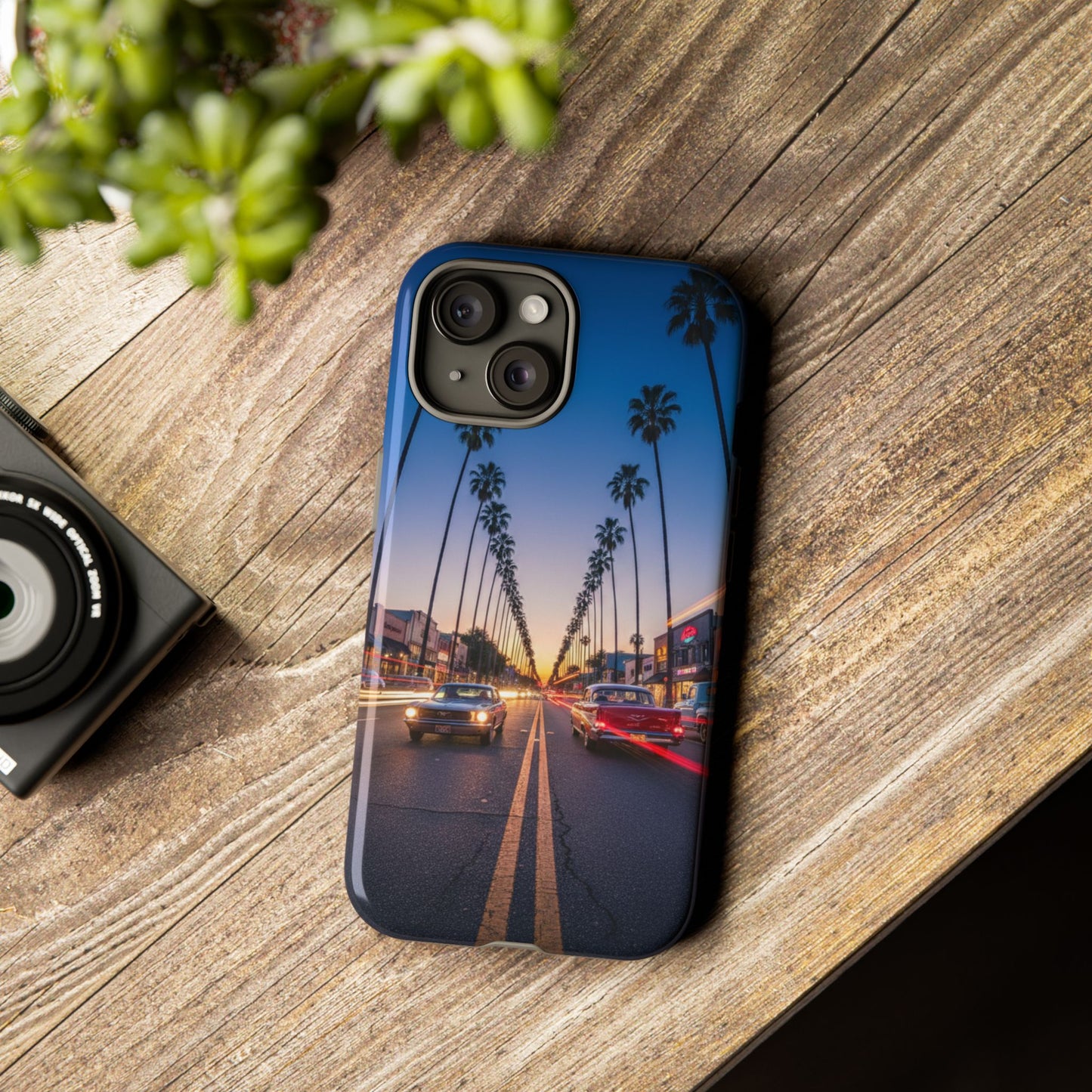 LA Sunset Boulevard Phone Case | Palm Tree Sunset Aesthetic | City Night Tough Case