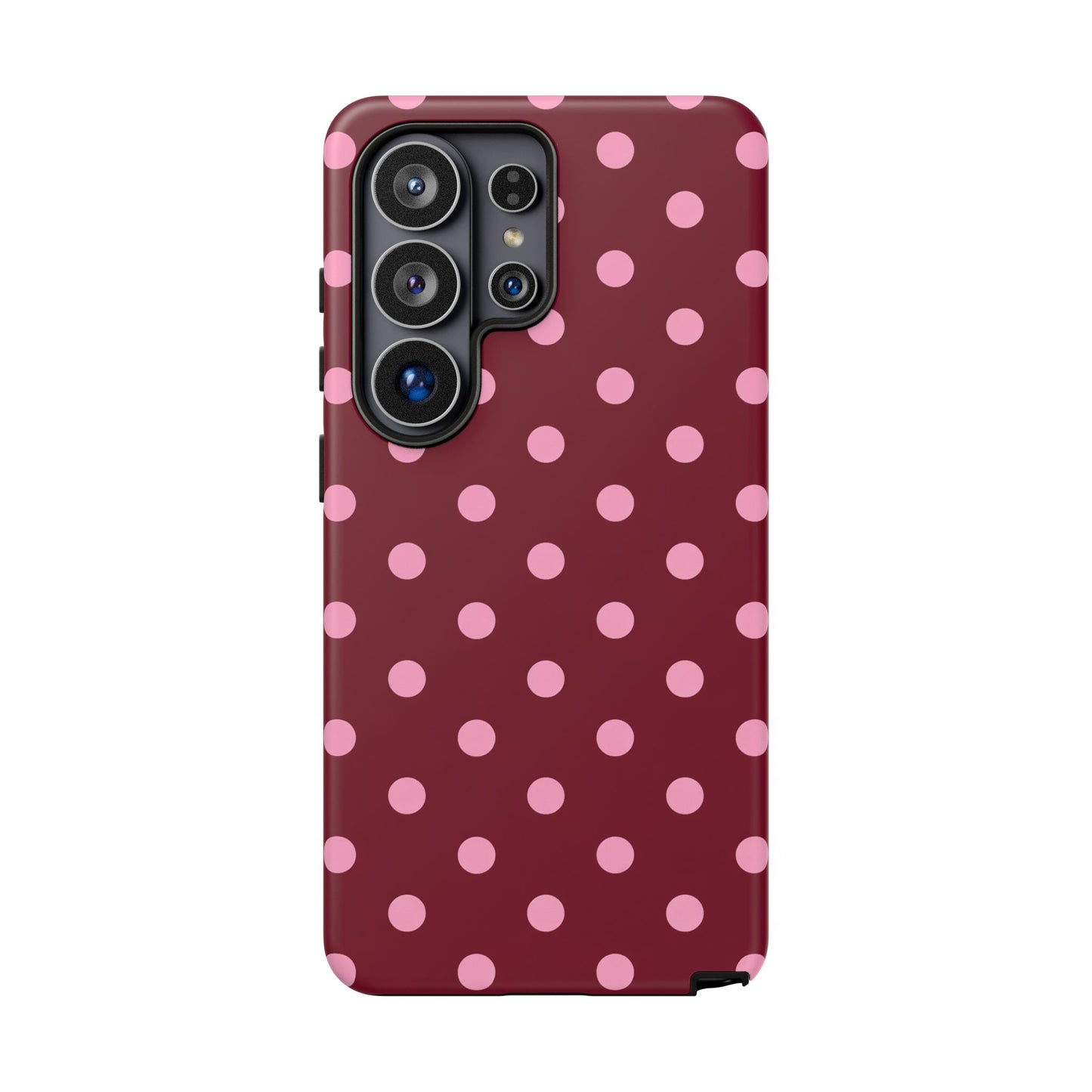 Pink Polka Dot Phone Case – Cute Aesthetic Tough Protective Phone Cover for Iphone, Samsung Galaxy and Pixel