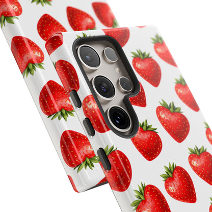 Cute Strawberry Phone Case – Aesthetic Fruit Pattern Protective Cover for Iphone, Samsung Galaxy and Pixel