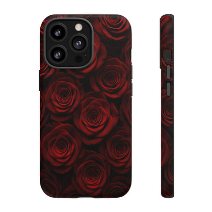 Dark Red Rose Phone Case – Gothic Floral Tough Case (iPhone, Samsung, Pixel)