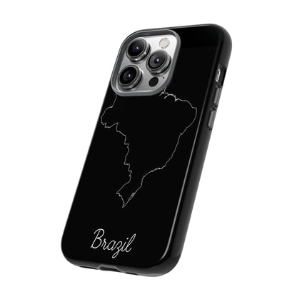 Brazil Outline Phone Case – Minimal Country Map Tough Case (iPhone, Samsung, Pixel)