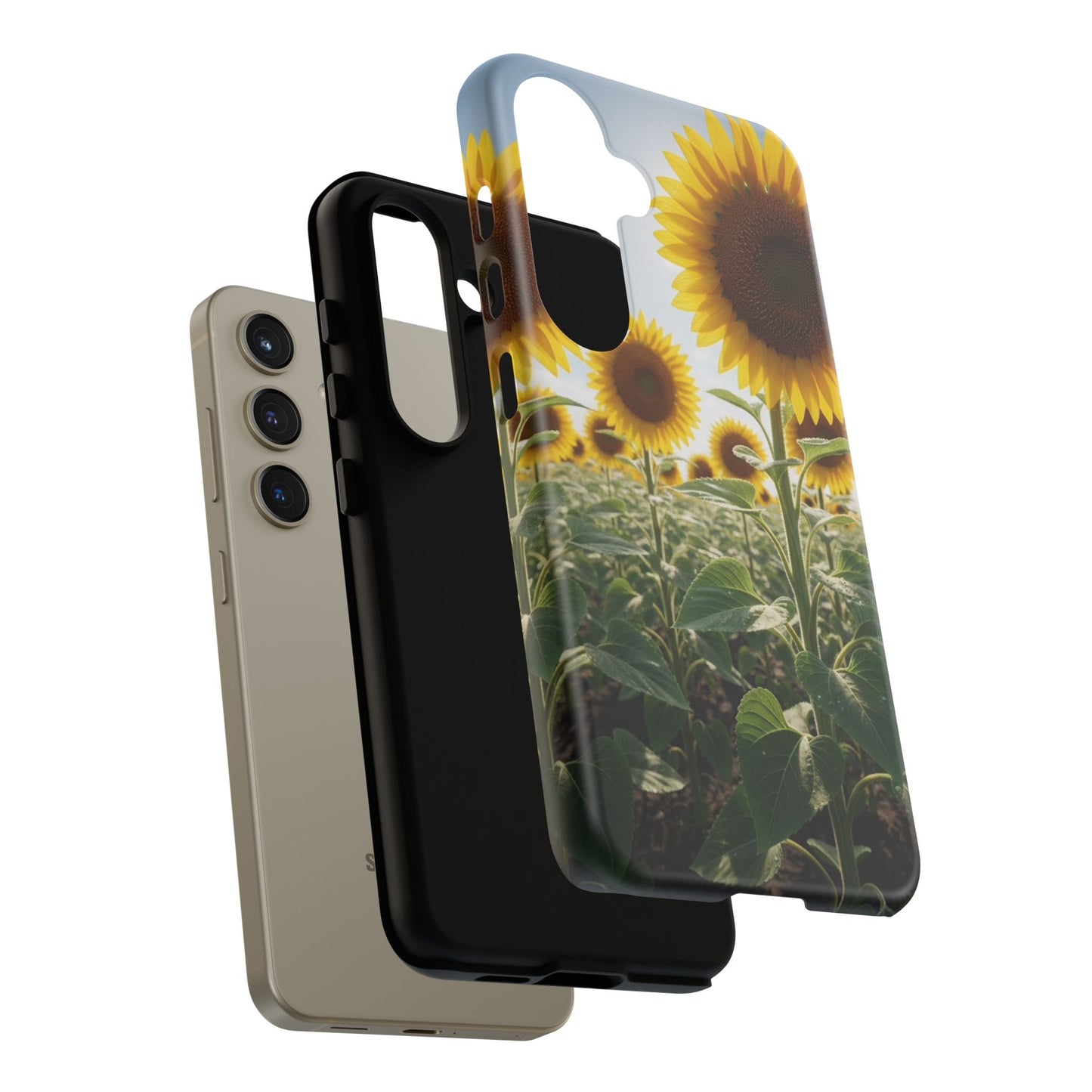 Sunflower Field Phone Case | Golden Hour Floral Aesthetic | Bright Summer Tough Case
