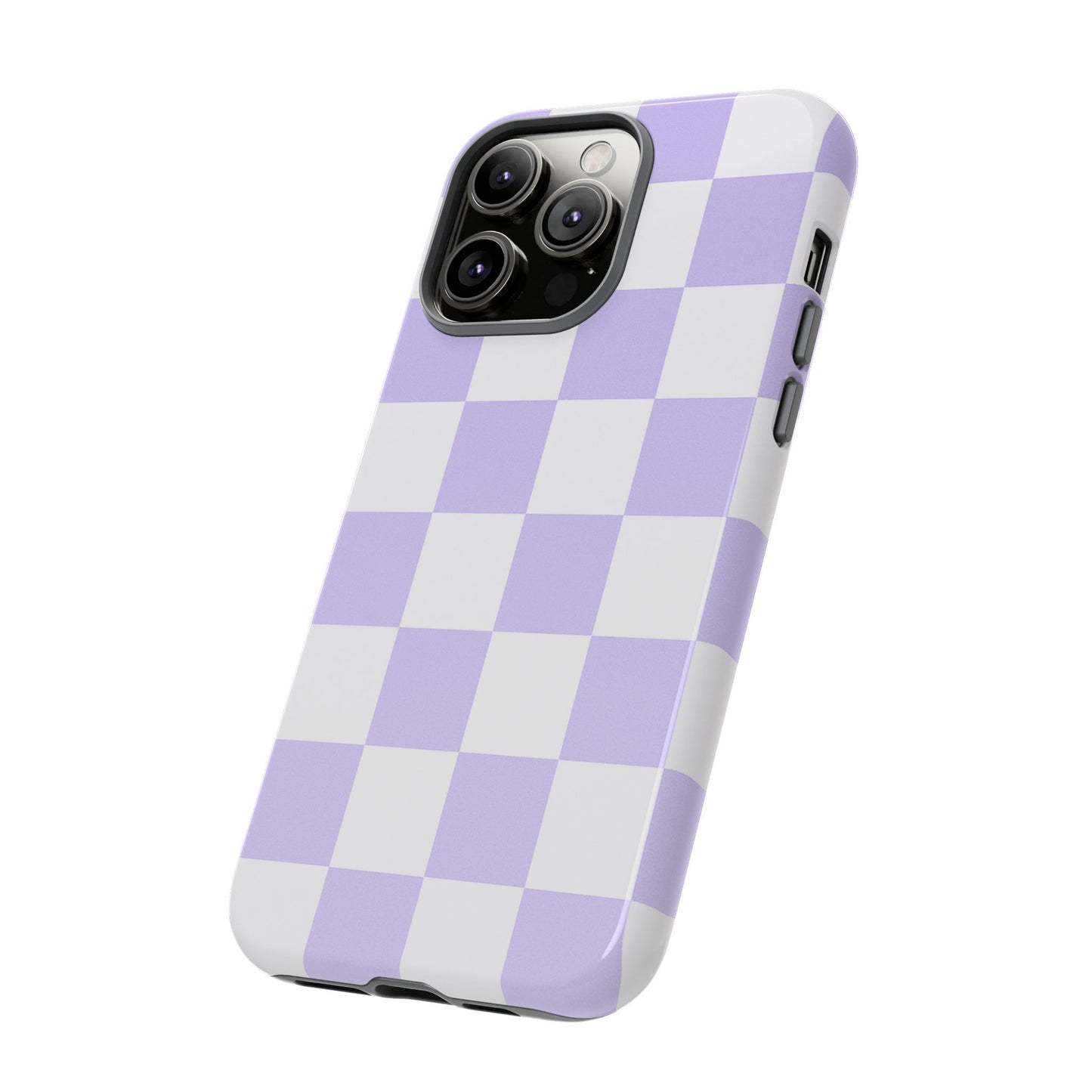 Lavender Checkerboard Phone Case | Pastel Aesthetic Checkered iPhone & Samsung Tough Case