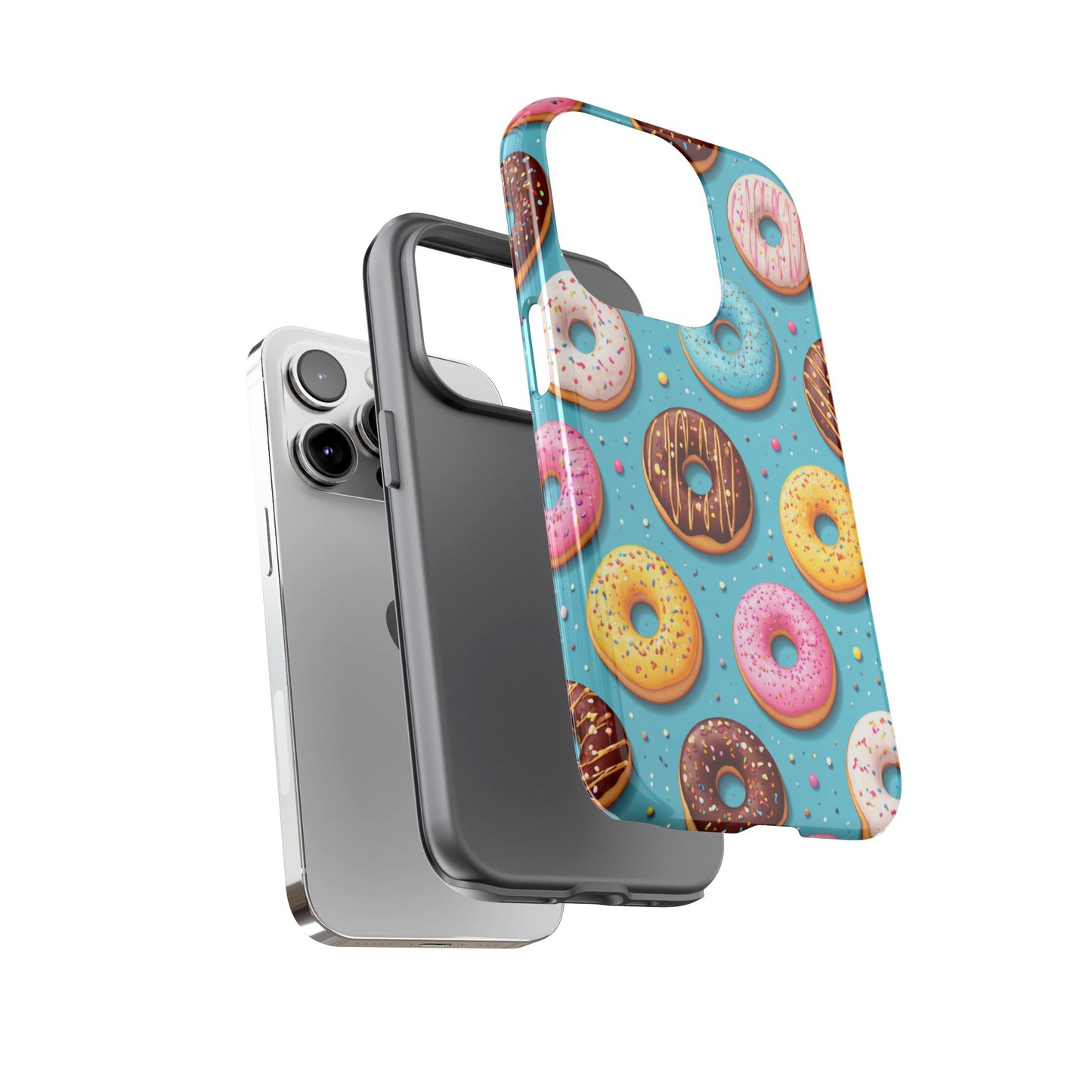 Cute Donut Pattern Phone Case – Colorful Sprinkles Dessert Design for Iphone, Samsung Galaxy and Pixel