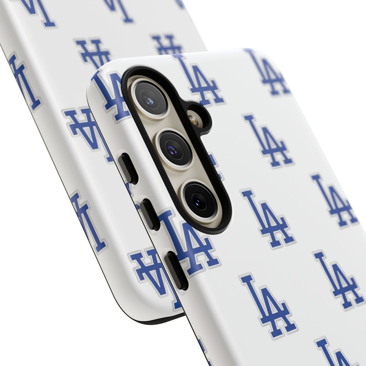 Blue LA Monogram Pattern Phone Case | Minimal Baseball Inspired Tough Cover