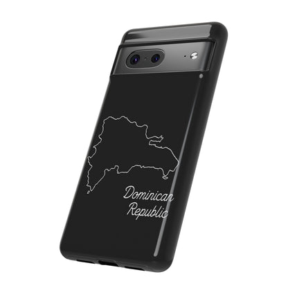 Dominican Republic Outline Phone Case – Minimal Country Map Tough Case (iPhone, Samsung, Pixel)