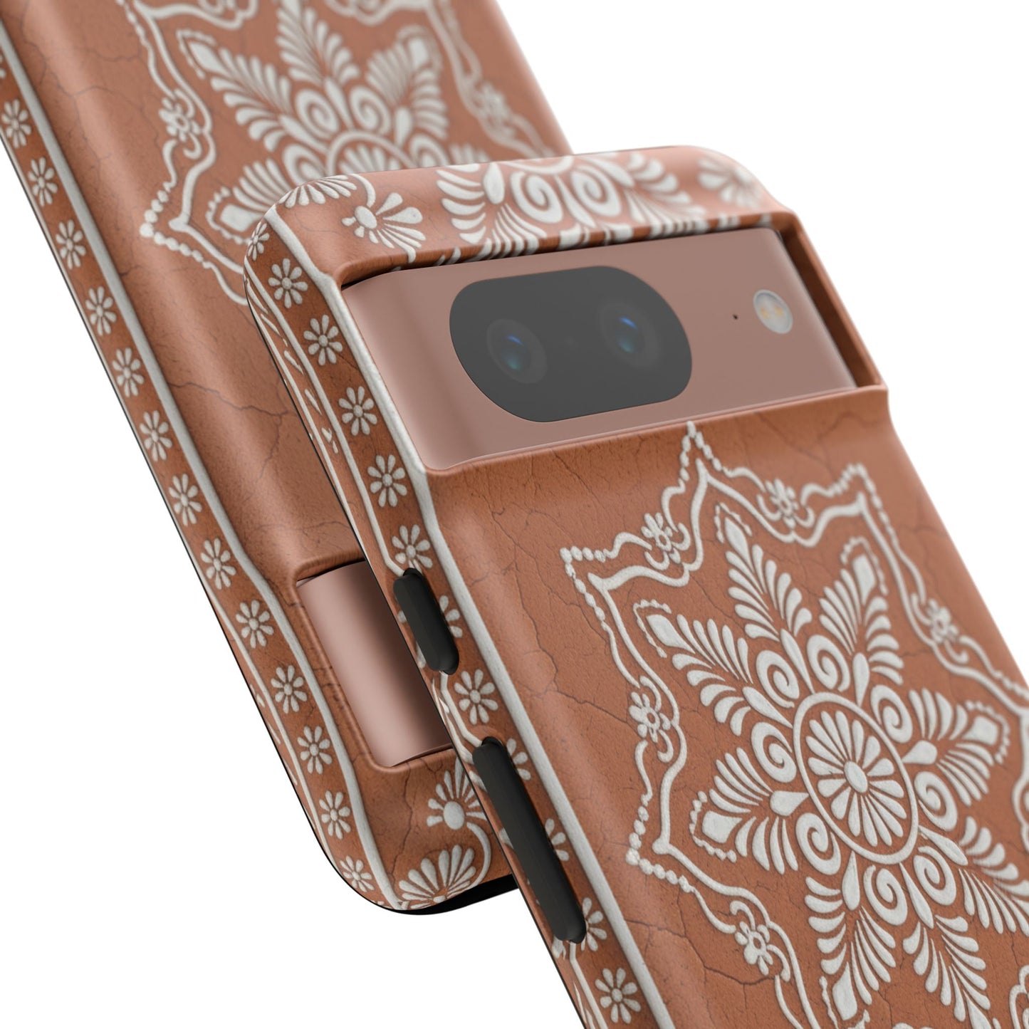 Talavera Terracotta Phone Case | Mexican Floral Pattern iPhone & Samsung Tough Case | Boho Clay Aesthetic Cover