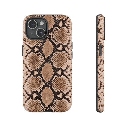Snake Print Phone Case – Brown Python Pattern Slim Protective Cover for Iphone, Samsung Galaxy and Pixel