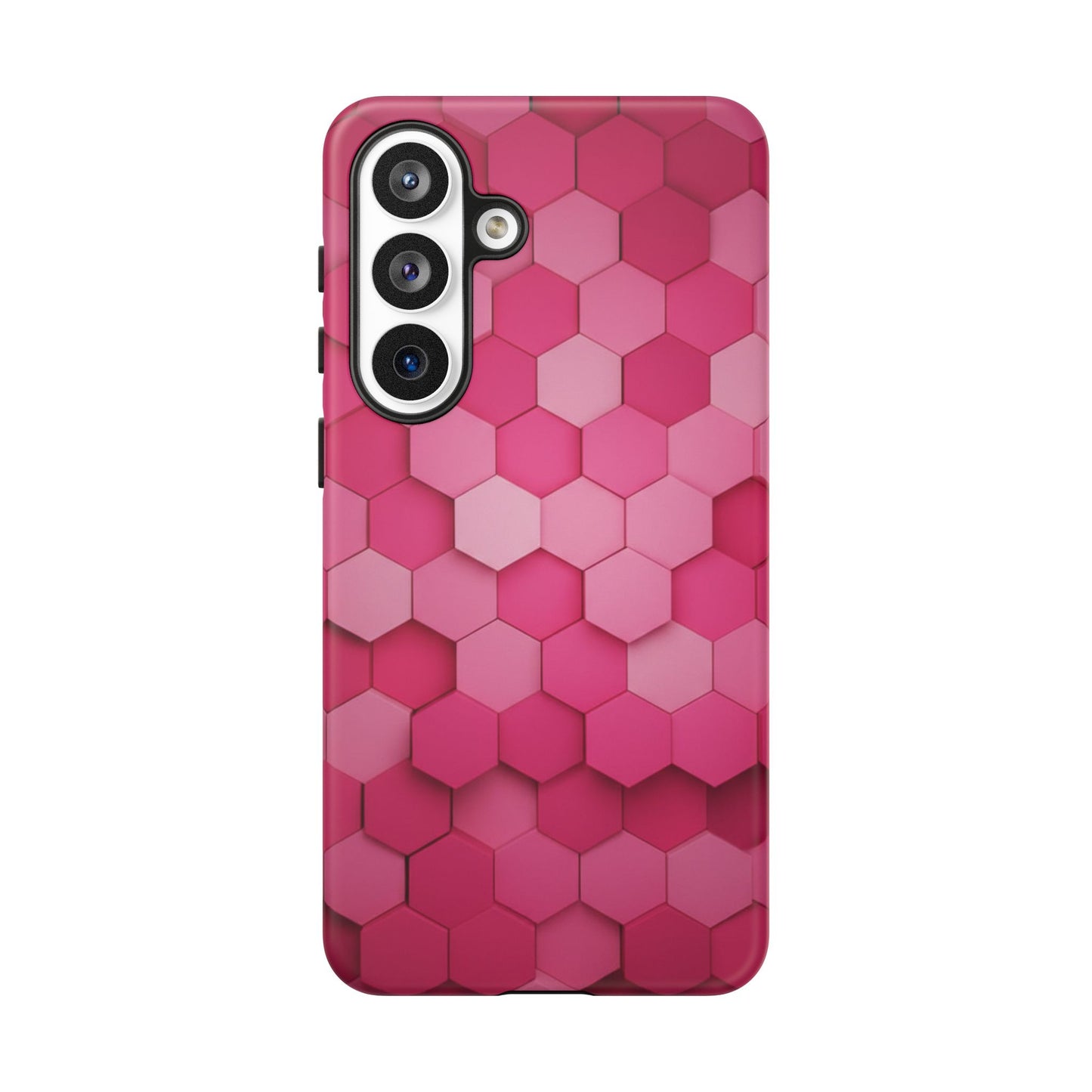Hot Pink Hexagon Phone Case | Honeycomb Geometric Aesthetic | Cute Pink iPhone & Samsung Tough Protective Case