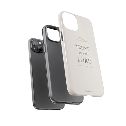 Proverbs 3:5 Christian Phone Case Trust in the Lord Minimalist Faith Cover